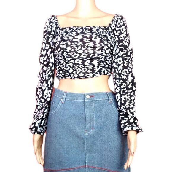 Topshop long sleeve cropped shirt - Picture 4 of 10